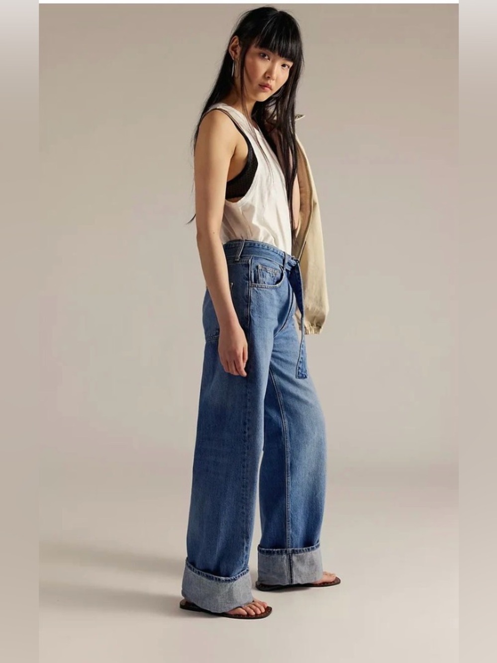 FREE PEOPLE x We The Free East Bay Cuffed Jeans/Spunky size 31 - Picture 8 of 16